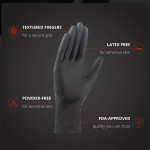 Black Nitrile Examination Gloves- FDA Approved